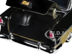 1955 Chevrolet Bel Air Lowrider Hard Top Beige Metallic and Black Get Low Series 1/24 Diecast Car Model Motormax 79031BE