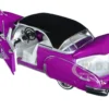 1950 Chevrolet Bel Air Lowrider Purple Metallic Black Top White Interior Get Low Series 1/24 Diecast Model Car Motormax 79026