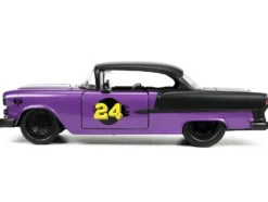 1955 Chevrolet Bel Air #24 Purple Metallic and Matt Black