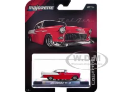 1955 Chevrolet Bel Air Red and White "Collection" Series 1/64 Diecast Model Car by Majorette