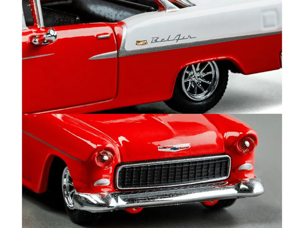 1955 Chevrolet Bel Air Red and White "Collection" Series 1/64 Diecast Model Car by Majorette