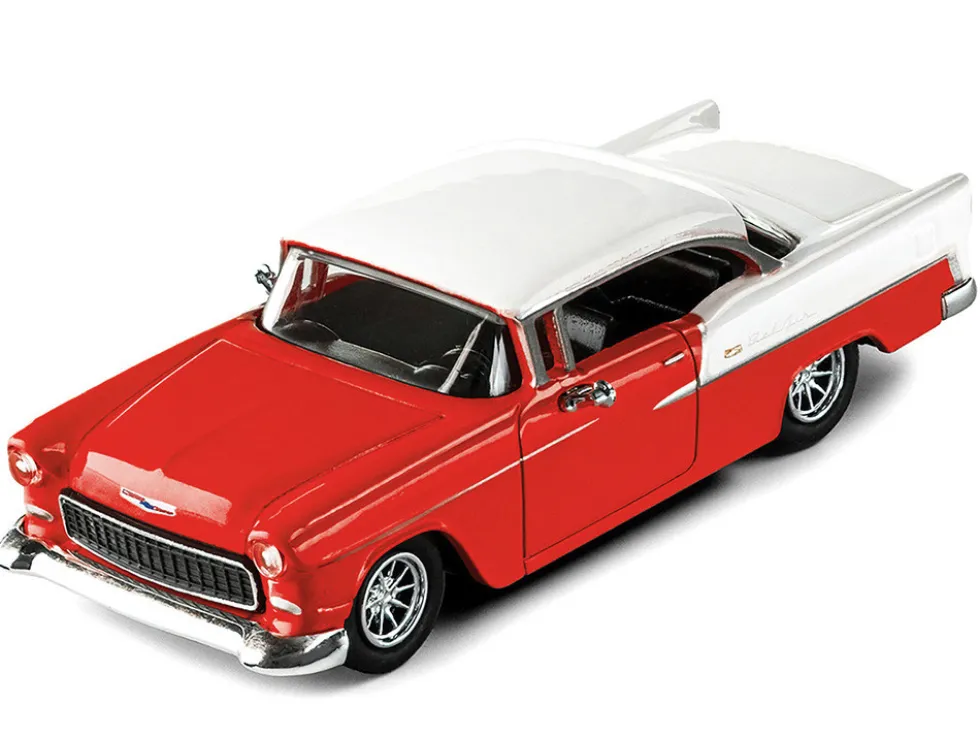 1955 Chevrolet Bel Air Red and White "Collection" Series 1/64 Diecast Model Car by Majorette