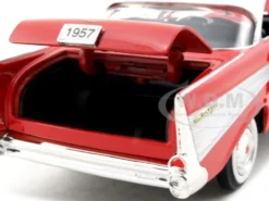 1957 Chevrolet Bel Air Red 1/24 Diecast Model Car Motormax 73228