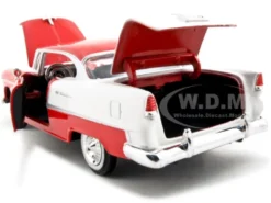 1955 Chevrolet Bel Air Red 1/24 Diecast Model Car Motormax 73229
