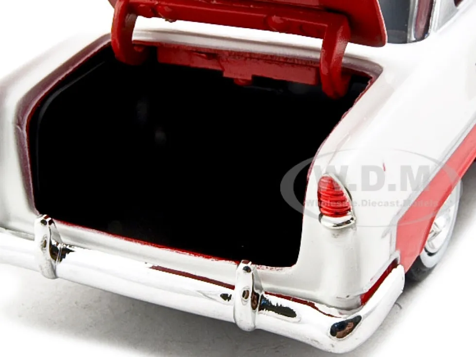 1955 Chevrolet Bel Air Red 1/24 Diecast Model Car Motormax 73229