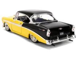1956 Chevrolet Bel Air Yellow and Black "Bigtime Muscle" Series 1/24 Diecast Model Car by Jada