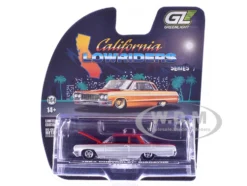 1964 Chevrolet Biscayne Lowrider Silver Metallic and Red Two-Tone