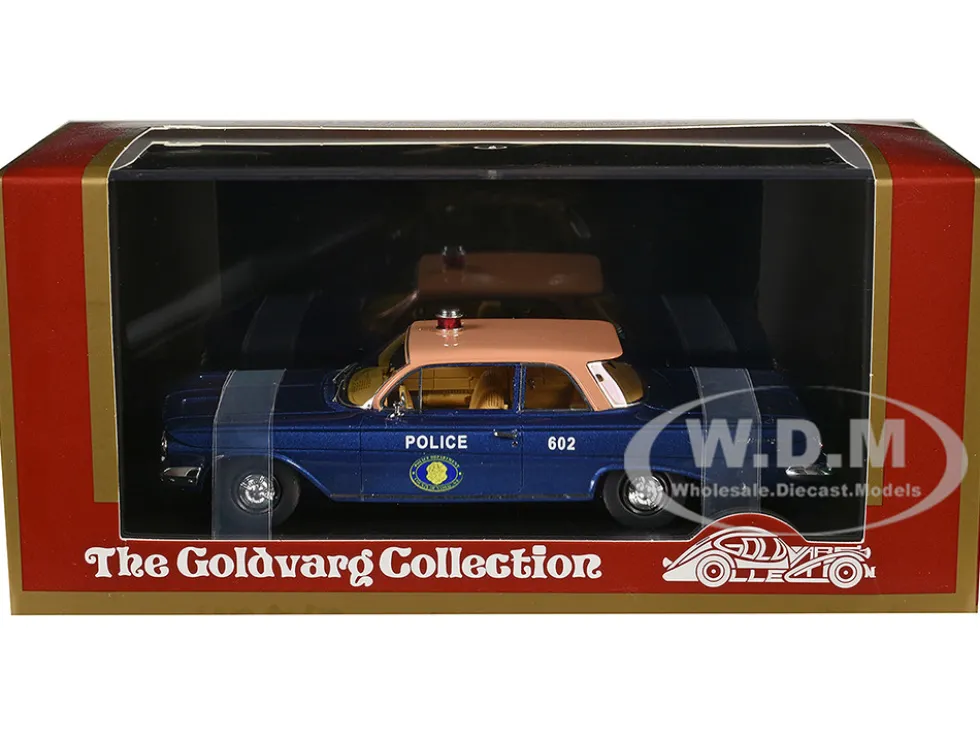 1961 Chevrolet Biscayne "Nassau County Police Department" Blue Metallic with Beige Top Limited Edition to 150 pieces Worldwide 1/43 Model Car by Goldvarg Collection