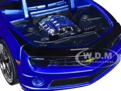 2010 Chevrolet Camaro Candy Blue with Black Hood Bigtime Muscle Series 1/24 Diecast Model Car Jada 34209