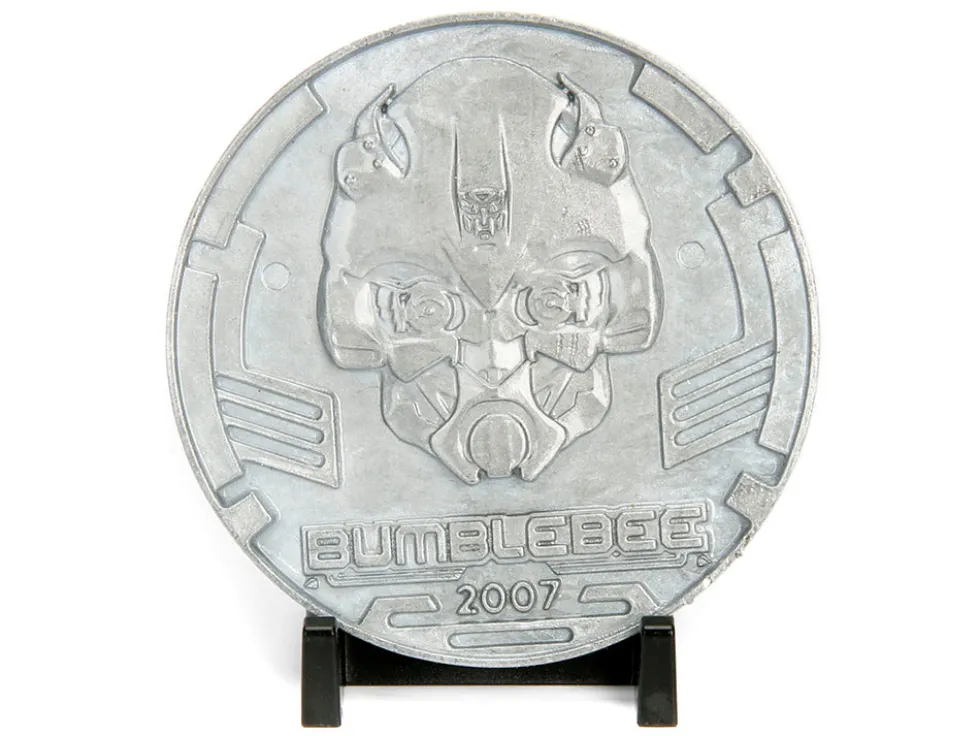 2006 Chevrolet Camaro Concept Yellow Bumblebee Robot on Chassis Collectible Metal Coin Transformers Movie 1/24 Diecast Model Car Jada 98497