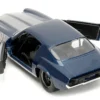 1973 Chevrolet Camaro Dark Blue Metallic with Gray Stripes and Winter Soldier Diecast Figure Marvel Avengers Hollywood Rides Series 1/32 Diecast Model Car Jada 33073