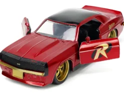 1969 Chevrolet Camaro Dark Red Metallic Black Top Robin Diecast Figure Batman Hollywood Rides Series 1/32 Diecast Model Car Jada 33088