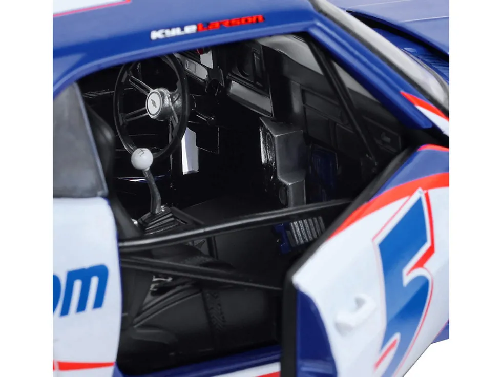 1969 Chevrolet Camaro #5 Kyle Larson "Hendrick Motorsports First Win Tribute" Blue and White with Graphics 1/18 Diecast Model Car by Highway 61