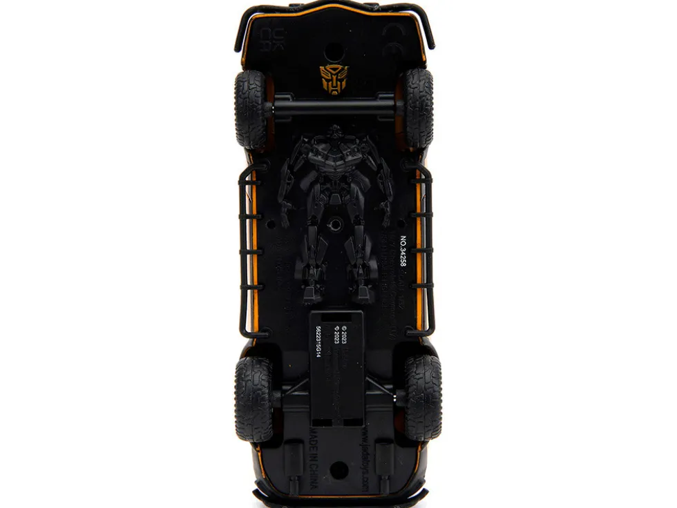 1977 Chevrolet Camaro Off Road Version Yellow Metallic with Black Stripes Transformers Rise of the Beasts 2023 Movie Hollywood Rides Series 1/32 Diecast Model Car Jada 34258