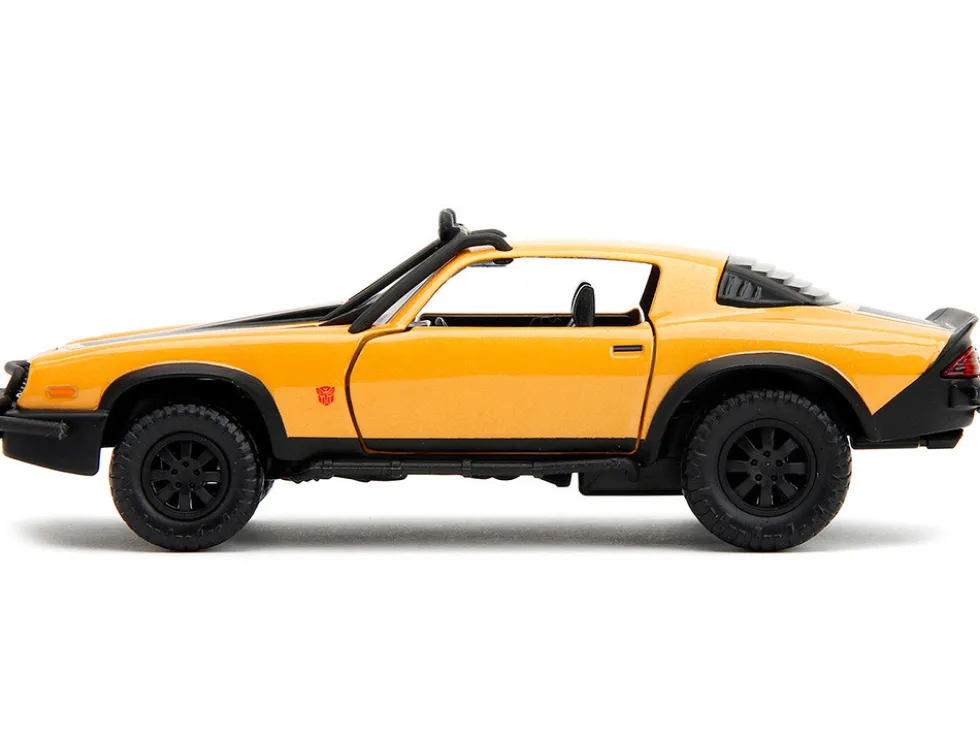 1977 Chevrolet Camaro Off Road Version Yellow Metallic with Black Stripes Transformers Rise of the Beasts 2023 Movie Hollywood Rides Series 1/32 Diecast Model Car Jada 34258