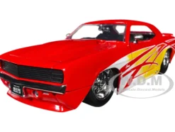 1969 Chevrolet Camaro Red with Graphics BigTime Muscle Series 1/24 Diecast Model Car Jada 35029