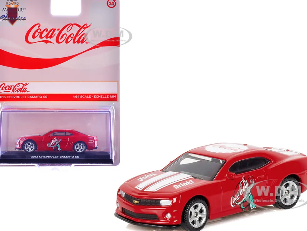 2013 Chevrolet Camaro SS "Coca-Cola" Red with White Stripes 1/64 Diecast Model by Motor City Classics