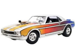 1968 Chevrolet Camaro "Street Machines" Silver Metallic with Graphics Limited Edition to 300 pieces Worldwide 1/18 Diecast Model Car by ACME