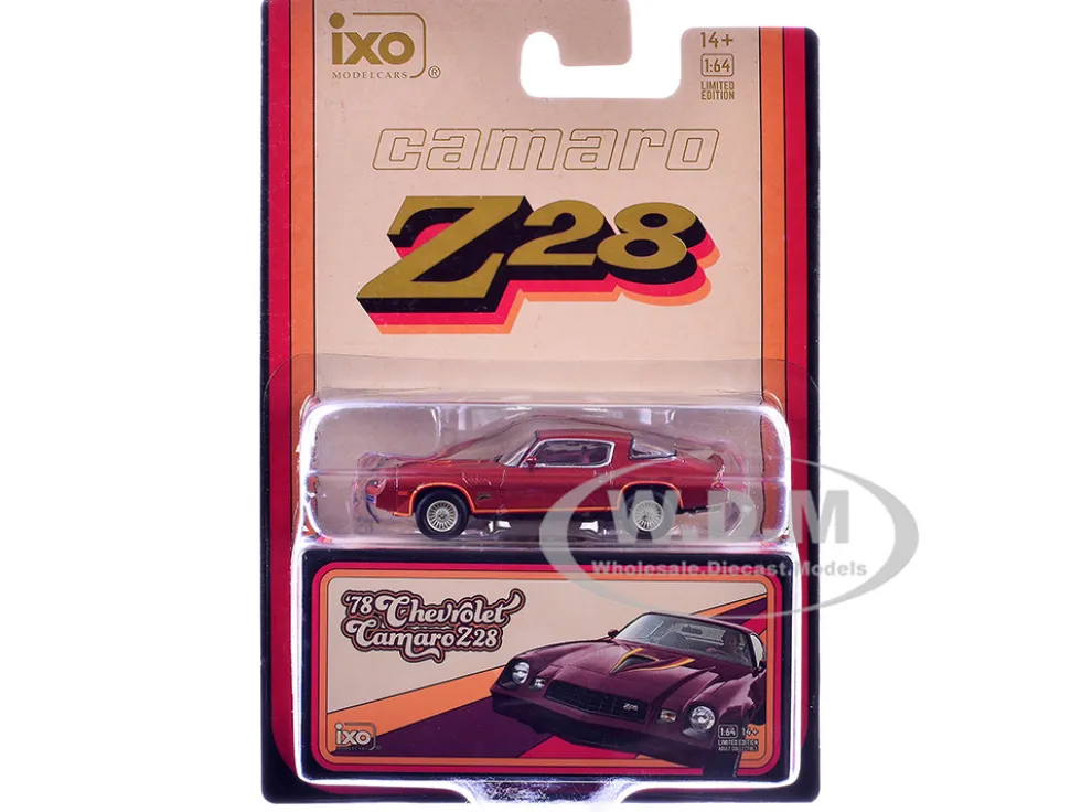 1978 Chevrolet Camaro Z28 Carmine Red Metallic with Red Interior 1/64 Diecast Model Car by IXO Models