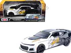 2017 Chevrolet Camaro ZL1 #42 Black and White "GT Racing" Series 1/24 Diecast Model Car by Motormax