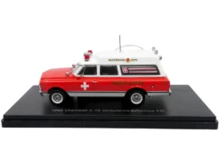1969 Chevrolet C-10 Ambulance "Baltimore City Fire Department" White and Red "5 Alarm" Series Limited Edition 1/50 Diecast Model by Iconic Replicas