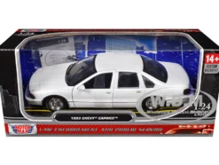 1993 Chevrolet Caprice Police Car Unmarked White "Custom Builder's Kit" Series 1/24 Diecast Model Car by Motormax
