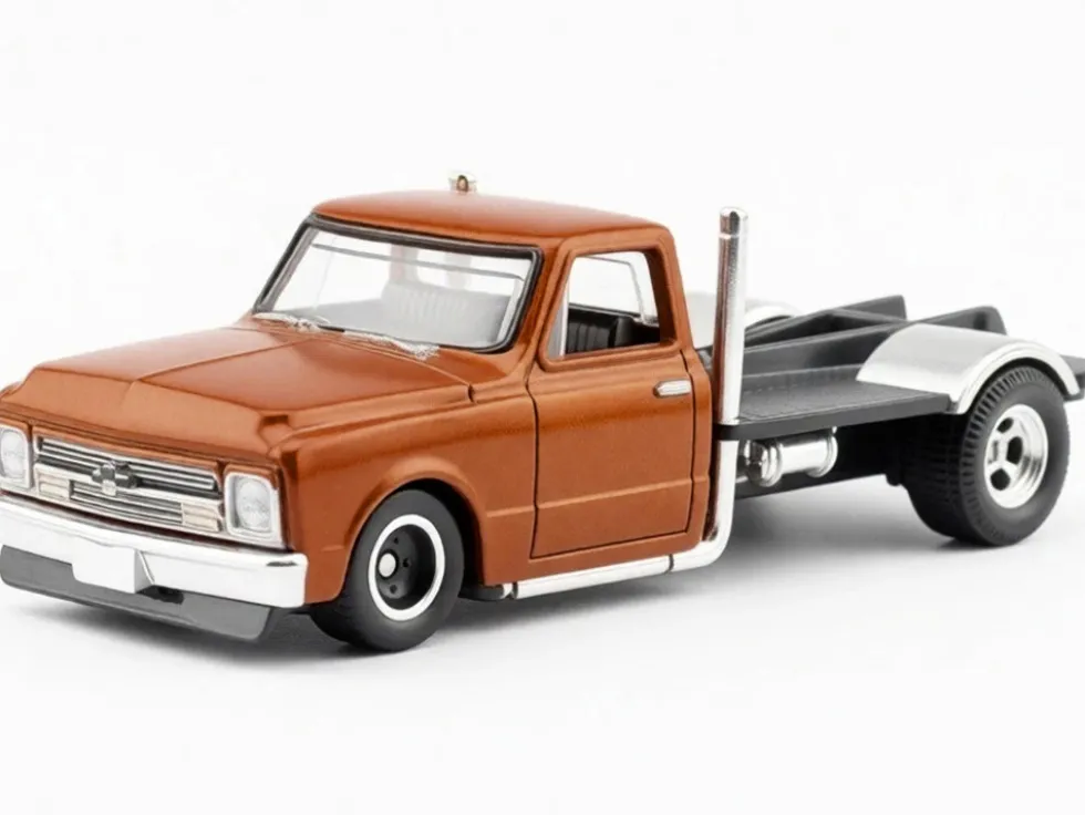 1967 Chevrolet C-10 Custom Bedless Truck Orange Metallic "Furious 7" (2015) Movie "Fast & Furious" Series Diecast Model Car by Hot Wheels