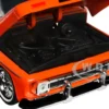 1966 Chevrolet C10 Fleetside Pickup Truck Lowrider Orange Metallic with White Top Get Low Series 1/24 Diecast Model Car Motormax 79034COP