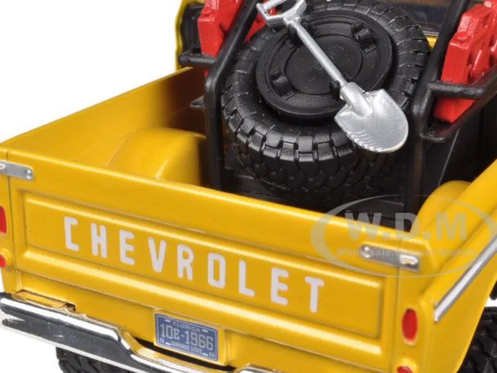 1966 Chevrolet C10 Fleetside Pickup Truck Off Road Yellow 1/24 Diecast Model Motormax 79131