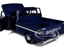 1966 Chevrolet C10 Fleetside Pickup Truck Blue 1/24 Diecast Car Model Motormax 73355