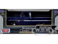 1966 Chevrolet C10 Fleetside Pickup Truck Blue 1/24 Diecast Car Model Motormax 73355