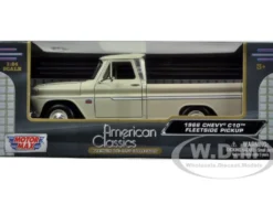1966 Chevrolet C10 Fleetside Pickup Cream 1/24 Diecast Car Model Motormax 73355