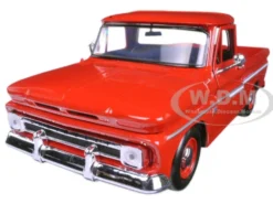 1966 Chevrolet C10 Fleetside Pickup Truck Red 1/24 Diecast Model Car Motormax 73355