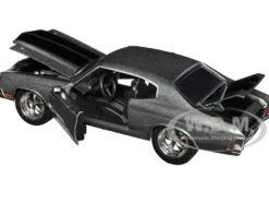 1970 Chevrolet Chevelle SS Gray Metallic with Black Stripes Fast & Furious 2009 Movie Fast & Furious Series 1/24 Diecast Model Car Jada 34923