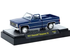 1977 Chevrolet Cheyenne 10 Pickup Truck Blue Metallic with White Top and Blue Interior Limited Edition to 7700 pieces Worldwide 1/64 Diecast Model Car by M2 Machines