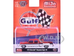 1973 Chevrolet Cheyenne Super 30 Pickup Truck "Gulf Oil" Orange and White with Blue Stripes Limited Edition to 9350 pieces Worldwide 1/64 Diecast Model Car by M2 Machines