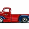 1952 Chevrolet COE Pickup Truck Red Blue Wonder Woman Diecast Figure DC Comics Bombshells Series 1/24 Diecast Model Car Jada 30453