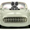 1957 Chevrolet Corvette Beige with Pink Interior with Bugs Bunny Figure Looney Tunes Hollywood Rides Series 1/24 Diecast Model Car Jada 32390