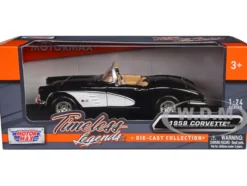 1959 Chevrolet Corvette Black 1/24 Diecast Model Car Motormax 73216