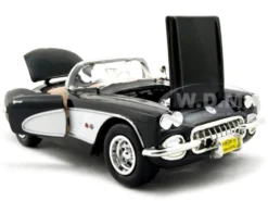 1959 Chevrolet Corvette Black 1/24 Diecast Model Car Motormax 73216