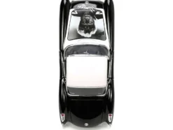 1957 Chevrolet Corvette Black White Top Wolfman Diecast Figure Universal Monsters Hollywood Rides Series 1/24 Diecast Model Car Jada 32195