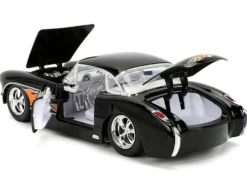 1957 Chevrolet Corvette Black with Flame Graphics and White Interior