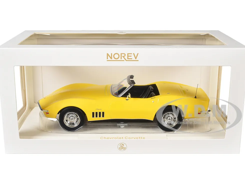 1969 Chevrolet Corvette Cabriolet Daytona Yellow 1/18 Diecast Model Car by Norev