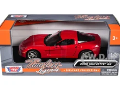2005 Chevrolet Corvette C6 Coupe Red 1/24 Diecast Model Car Motormax 73270