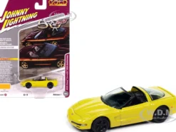 2003 Chevrolet Corvette Convertible "50th Anniversary" Millennium Yellow "Classic Gold Collection" 1/64 Diecast Model Car by Johnny Lightning