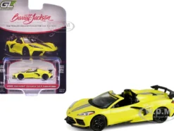 2022 Chevrolet Corvette C8.R Convertible Yellow with Silver Stripes "Barrett-Jackson" Series 15 1/64 Diecast Model Car by Greenlight