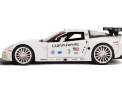2005 Chevrolet Corvette C6-R #3 Olivier Beretta Oliver Gavin Compuware White Bigtime Muscle 1/24 Diecast Model Car Jada 31651