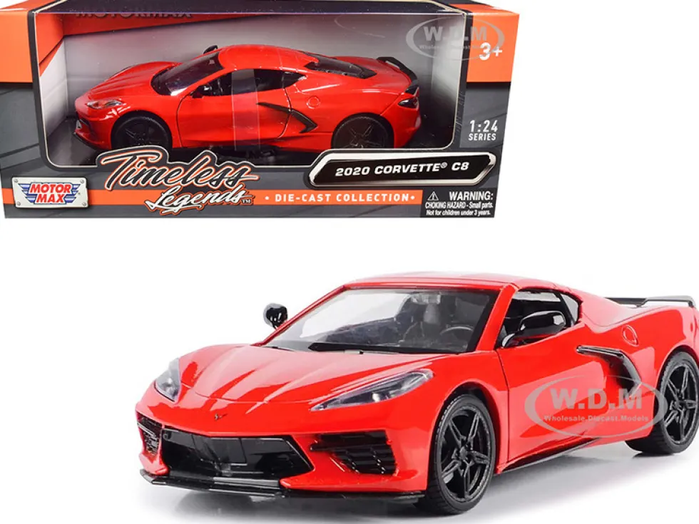 2020 Chevrolet Corvette C8 Stingray Red Timeless Legends 1/24 Diecast Model Car Motormax 79360