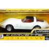 1979 Chevrolet Corvette C3 White Black Top Red Interior History of Corvette Series 1/24 Diecast Model Car Motormax 73244