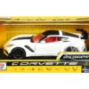 2019 Chevrolet Corvette C7 ZR1 White Black Red Interior History of Corvette Series 1/24 Diecast Model Car Motormax 79356
